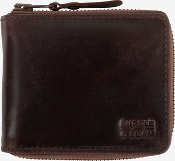 Buckle & Seam Portemonnee 'Grind' in Bruin: voorkant