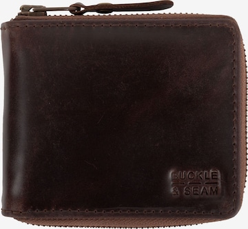 Buckle & Seam Wallet 'Grind' in Brown: front