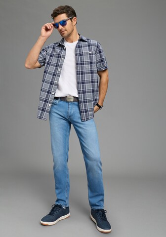 Man's World Comfort fit Button Up Shirt in Blue