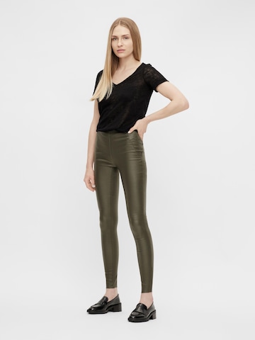 OBJECT Skinny Leggings 'Belle' in Grün