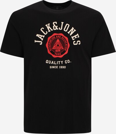 Jack & Jones Plus Camiseta en beige / rojo / negro, Vista del producto