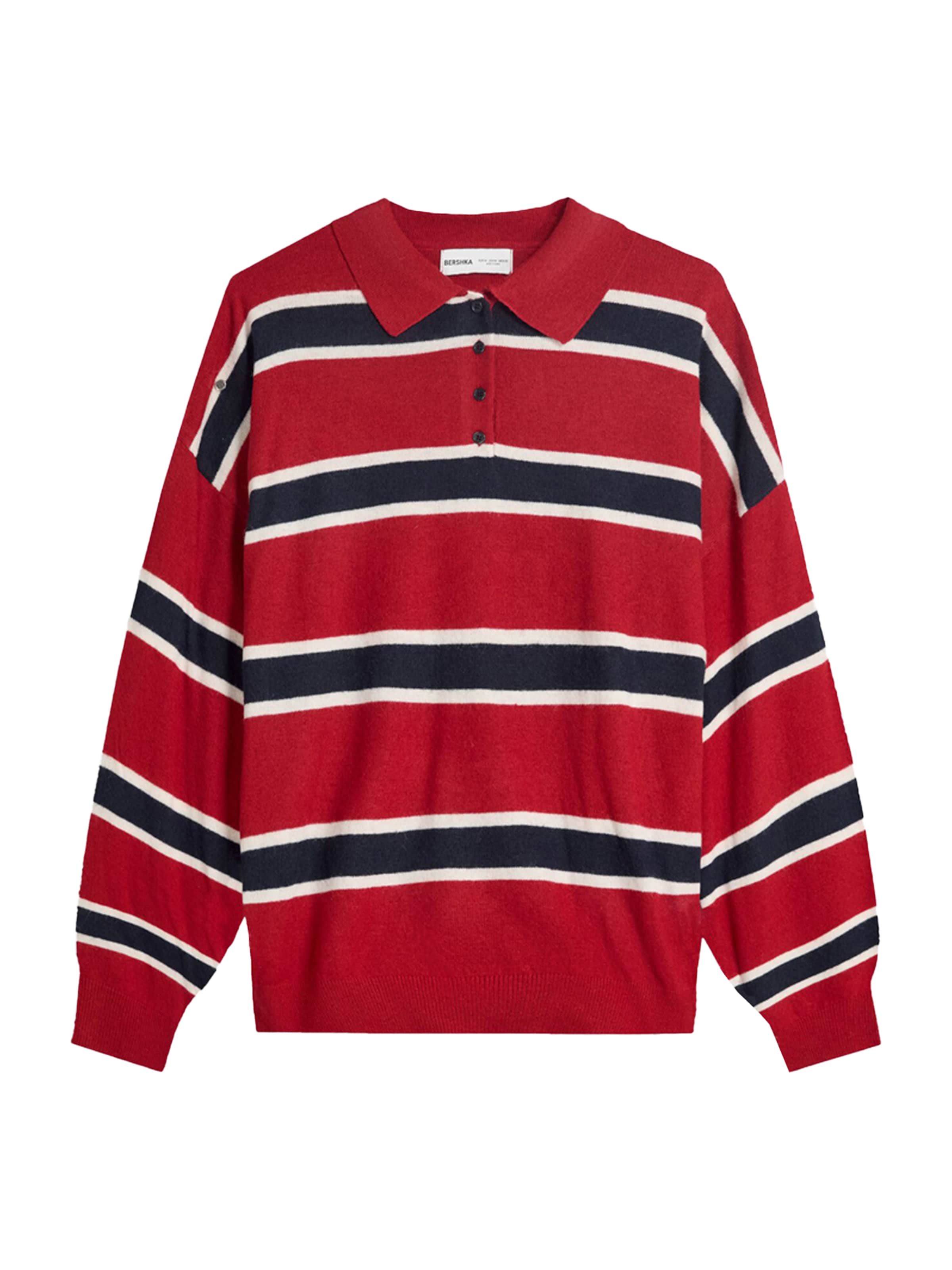 BershkaPulover - crvena boja: prednji dio