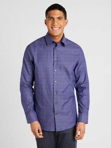 Coupe slim Chemise 'SOHO' SELECTED HOMME en bleu : devant