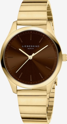 Liebeskind Berlin Analoog horloge 'Round Staple' in Goud: voorkant