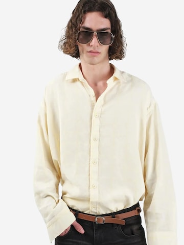 Giesto Comfort fit Button Up Shirt in Yellow: front