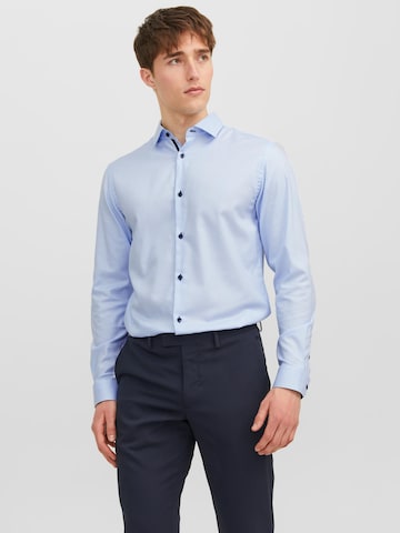 Slim fit Camicia 'Parker' di JACK & JONES in blu: frontale