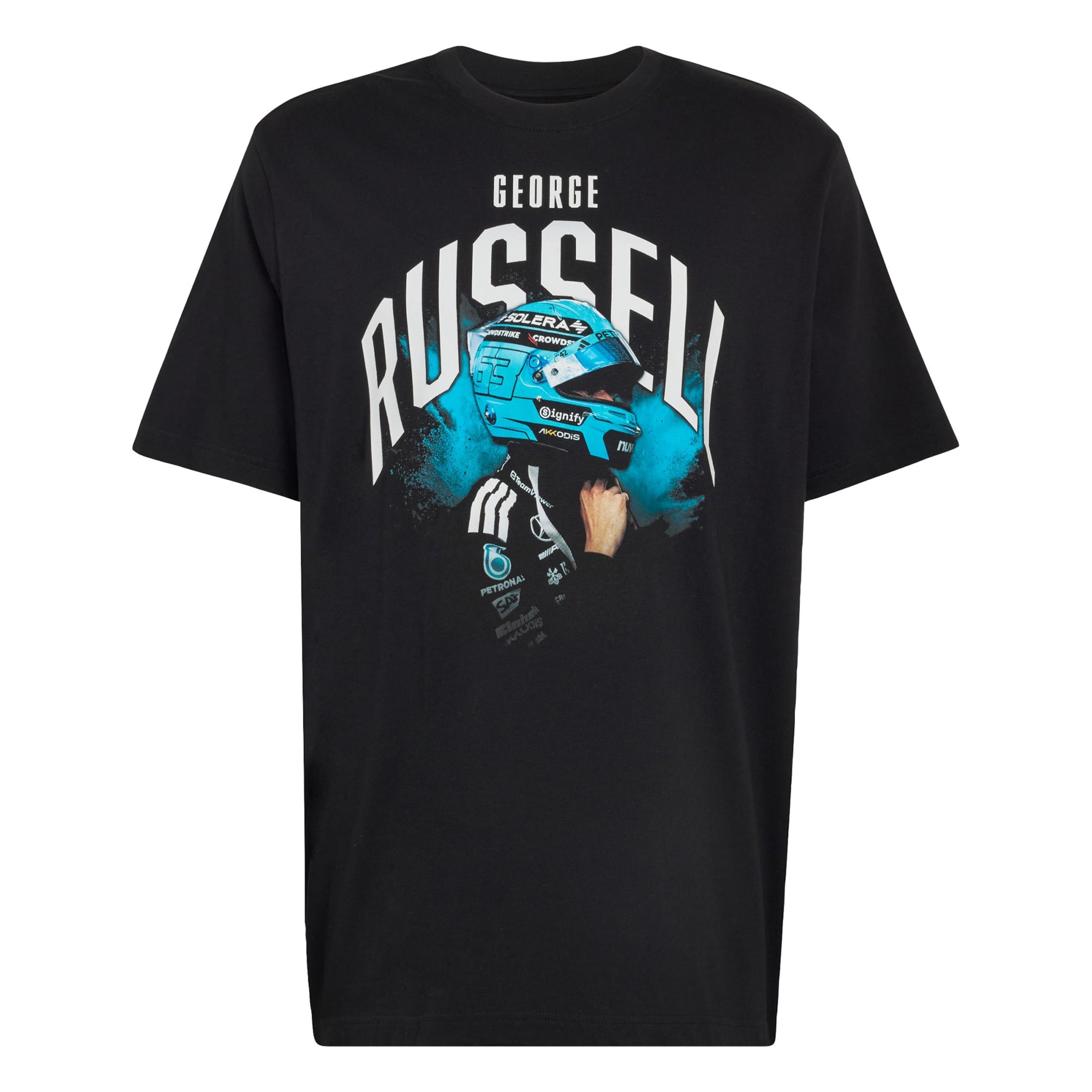 ADIDAS PERFORMANCE Functioneel shirt 'Mercedes - AMG Petronas Formula 1 Team George Russell' in Zwart: voorkant