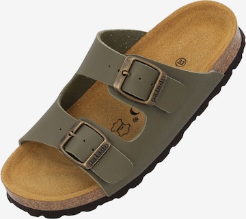 Palado Pantolette 'Korfu' in Grün: Vorderseite