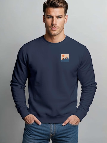 Neverless Sweatshirt 'Minimal Mountain'‌ in Blau