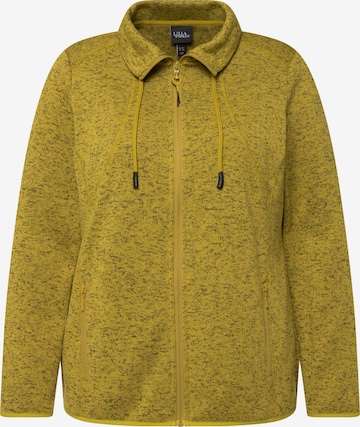 Ulla Popken Zip-Up Hoodie in Yellow: front