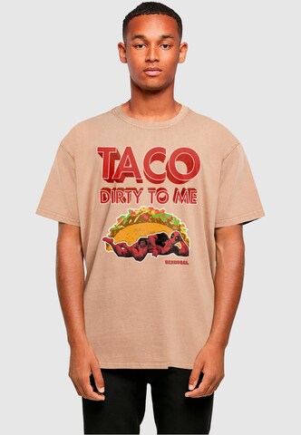 ABSOLUTE CULT T-Shirt 'Deadpool - Taco Dirty To Me' in Beige: Vorderseite