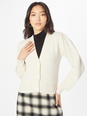 Monki Knit Cardigan in White: front