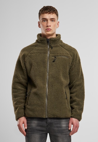 Brandit Fleece jas in Groen: voorkant