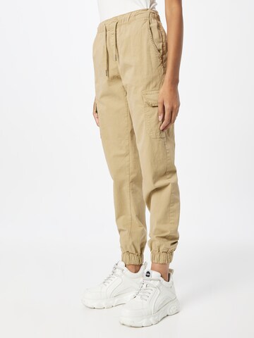 Effilé Pantalon cargo Urban Classics en beige : devant