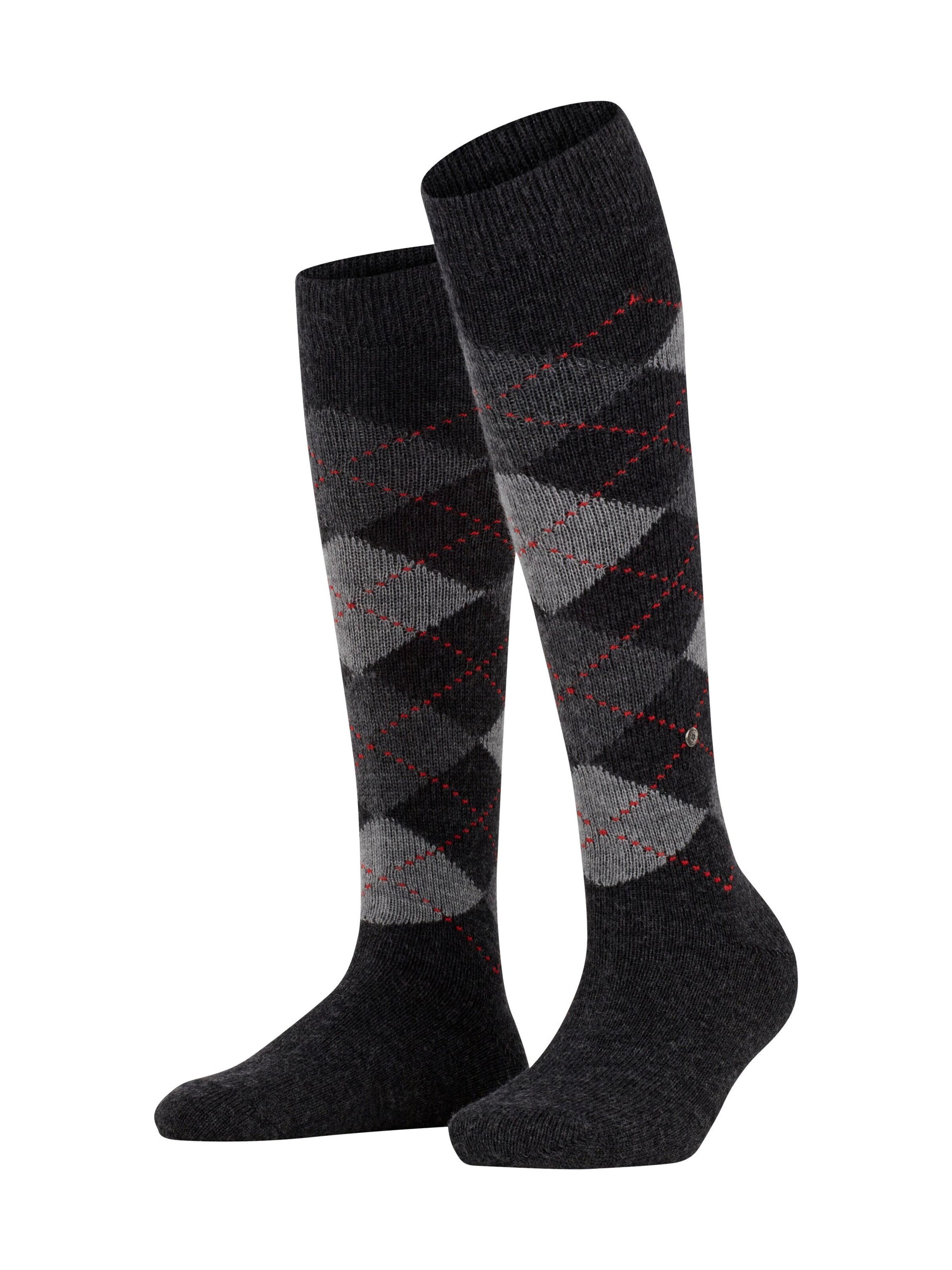 BURLINGTON Over the Knee Socks 'Whitby' in Grey: front