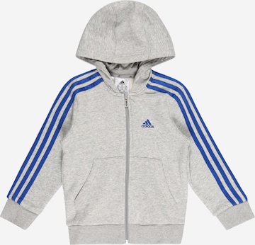 ADIDAS SPORTSWEAR Αθλητική ζακέτα φούτερ 'Essentials 3-Stripes' σε γκρι: μπροστά