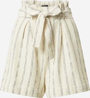 Bardot Wide leg Pleat-Front Pants in White: front