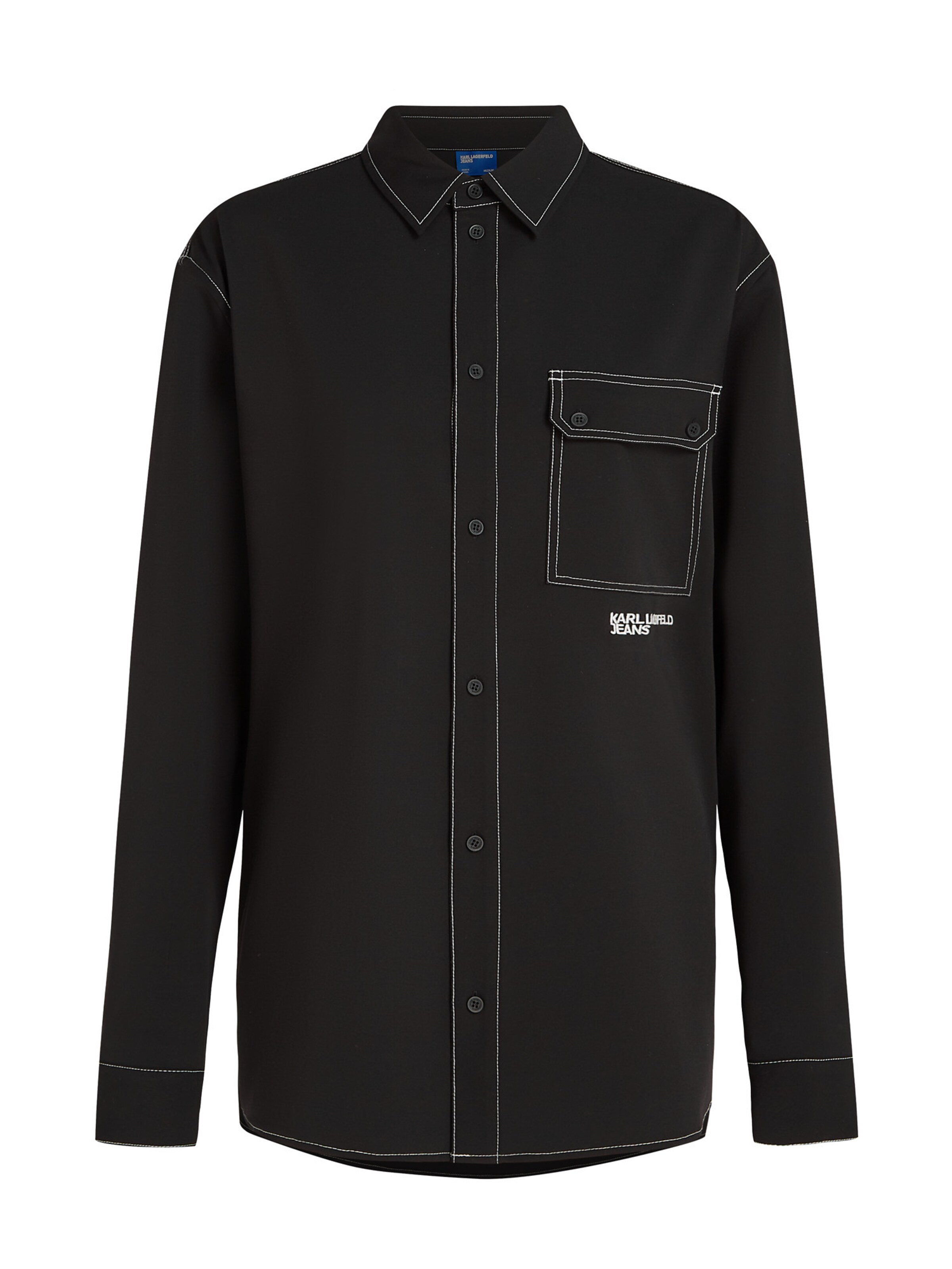 KARL LAGERFELD JEANS - Ajuste regular Camisa en negro: frente