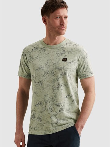 PME Legend T-shirt 'PME LEGEND - T-shirt in slub jersey with allover print' i grön: framsida