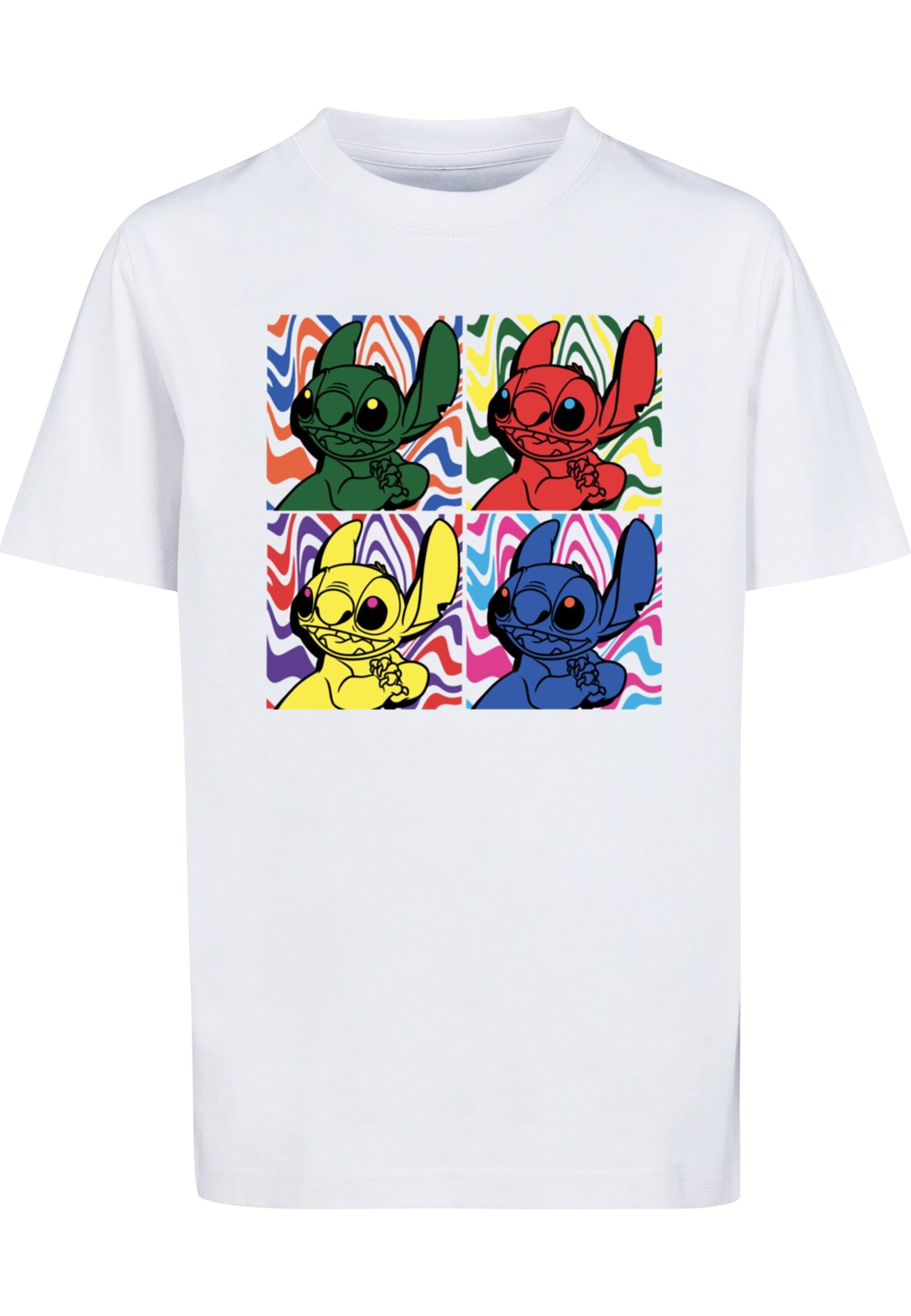 ABSOLUTE CULT Shirt 'Lilo And Stitch - Pop Art' in Wit: voorkant