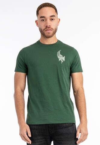 T-Shirt 'MASK TEE' Tapout en vert : devant