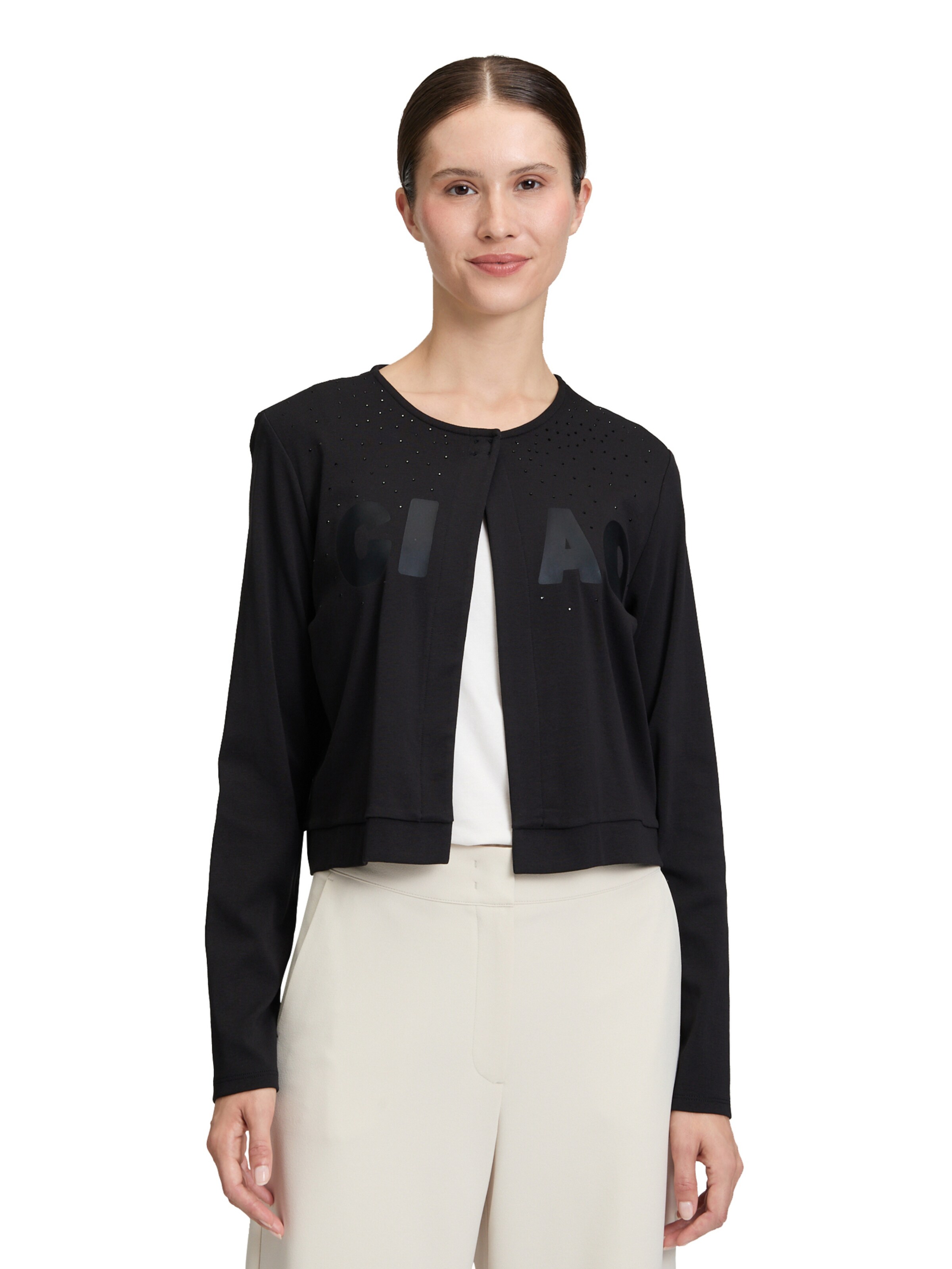 Veste de survêtement Betty Barclay en noir : devant