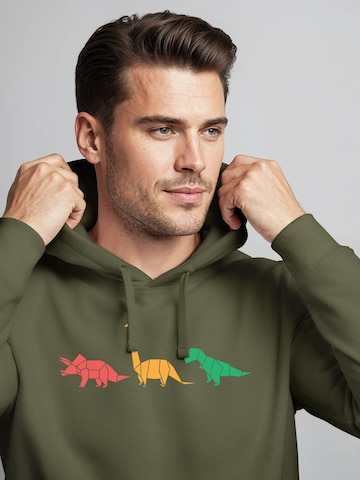 Neverless Sweatshirt 'Geometric Dino' in Grün
