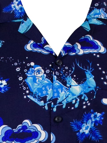 King Kameha Regular Fit Hemd 'Christmas Island'‌‌‌‌‌‌‌‌ in Blau