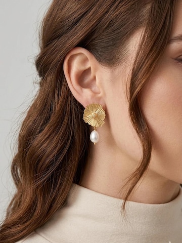 ETNÉE Oorbellen 'Fiore & Perla' in Goud