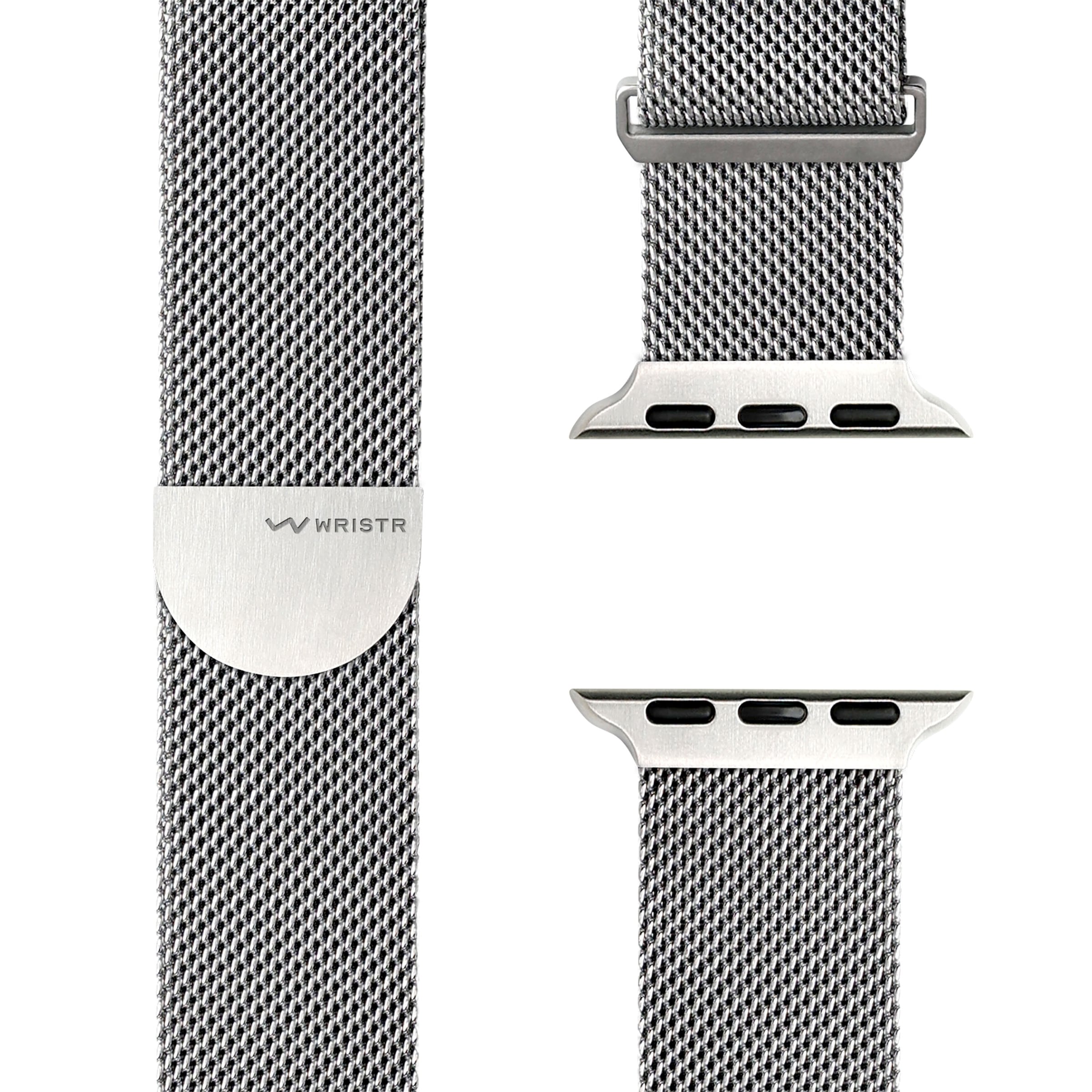 WRISTR Digital Watch 'Milanese Loop' in Silver: front