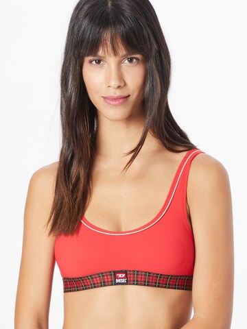 DIESEL Bustier Bikinitop 'BRASS' in Rood: voorkant