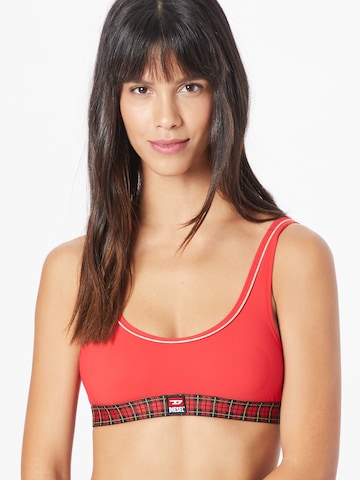 DIESEL Bralette Bikini Top 'BRASS' in Red: front