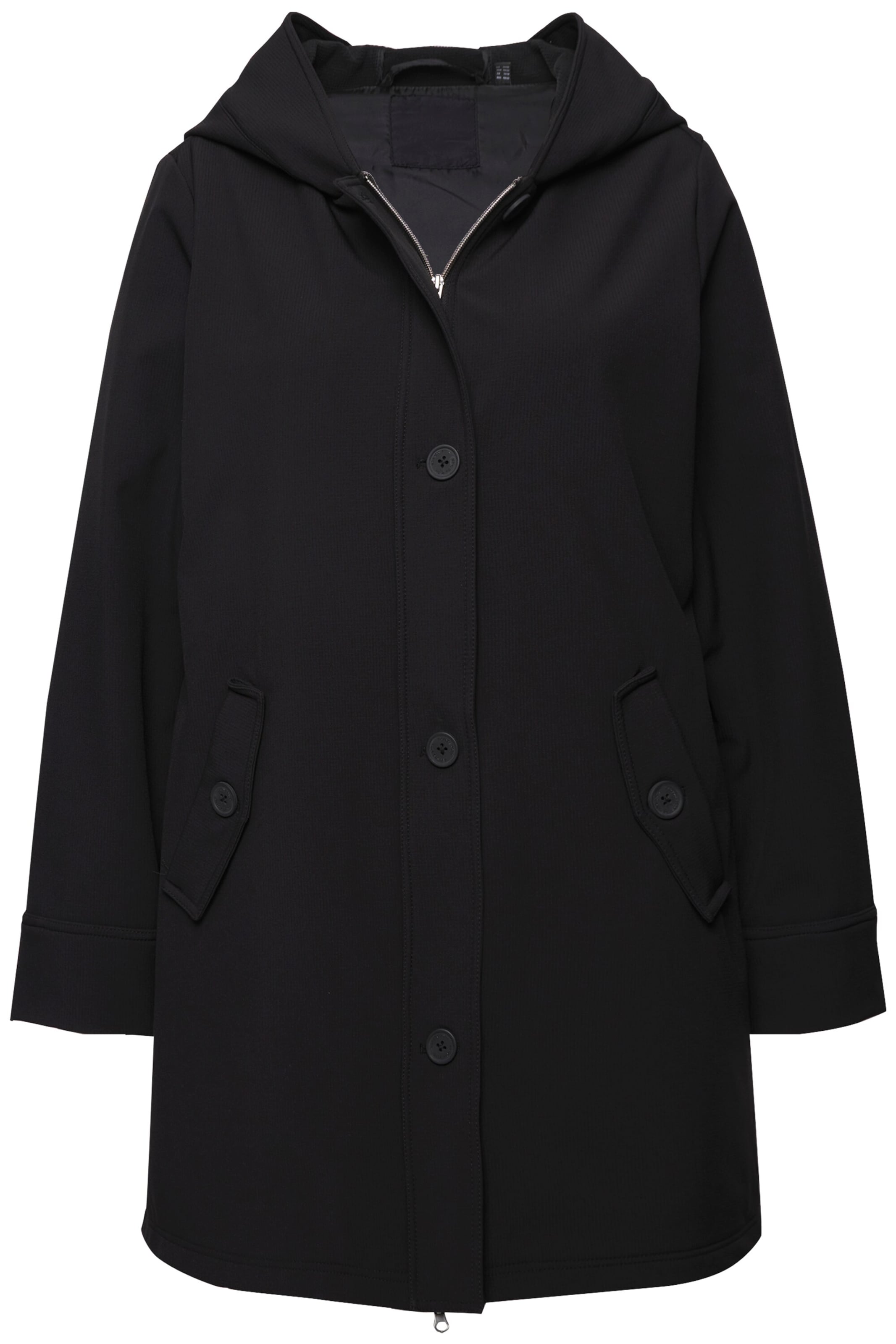 Ulla Popken Tussenmantel in Zwart: voorkant