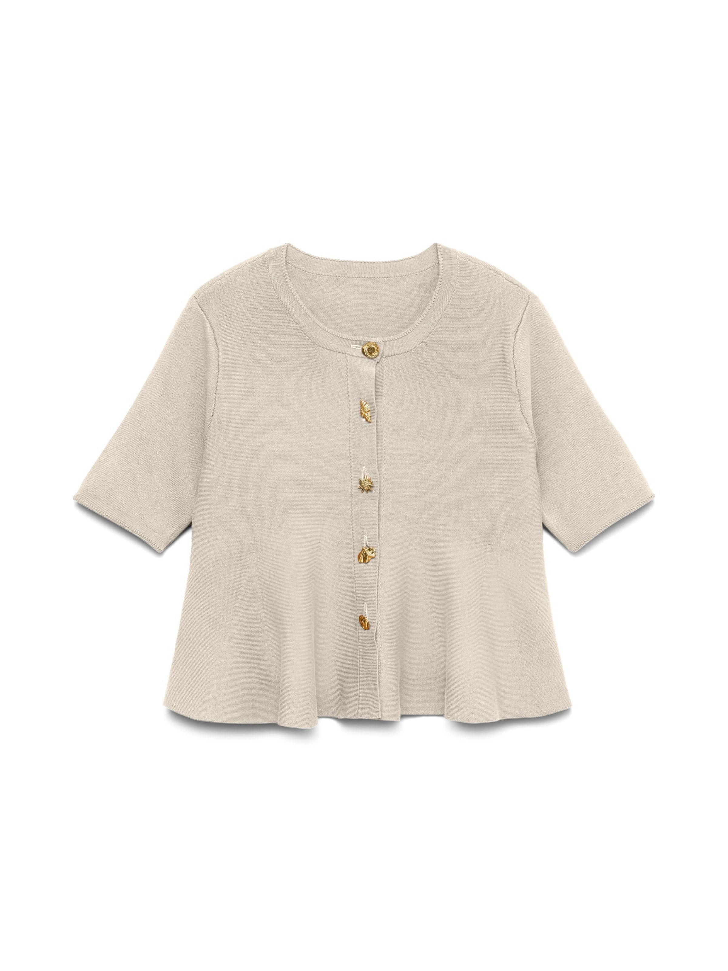 VERO MODA Gebreid vest 'VMLizzie' in Beige: voorkant