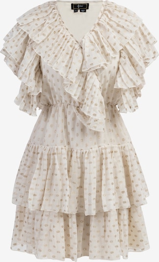 Suknelė 'Minya' iš faina, spalva – Auksas / sidabro pilka / vilnos balta, Prekių apžvalga