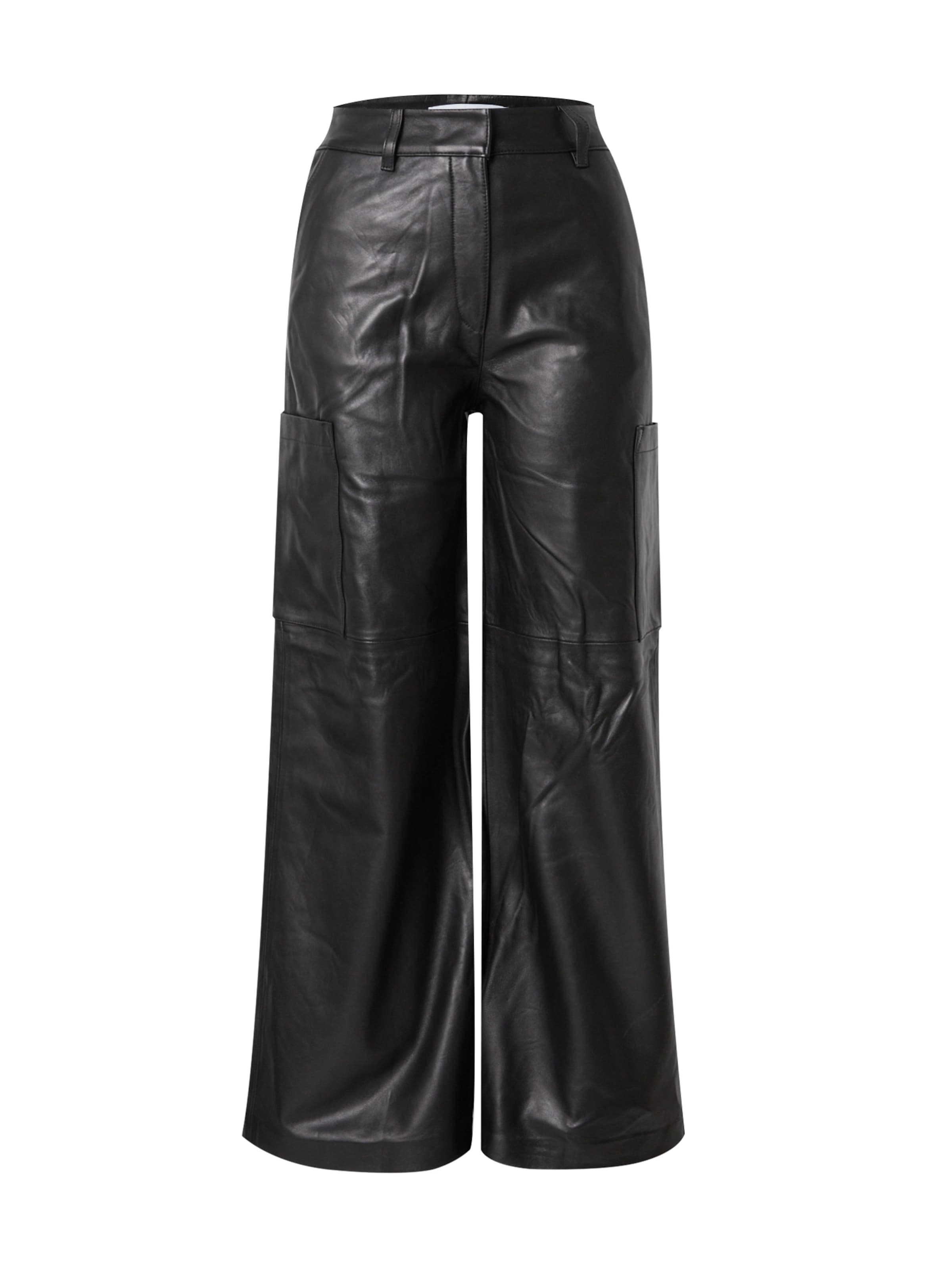 IRO Wide Leg Cargobukser i sort: forside