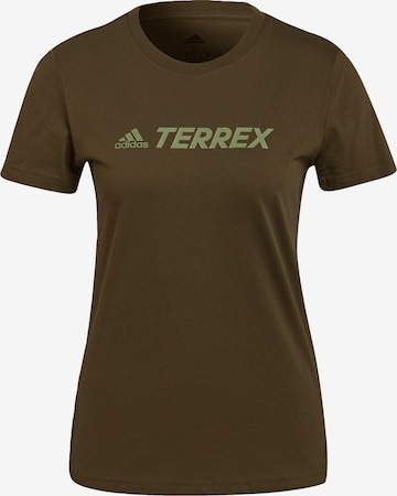 adidas Terrex Funkcionalna majica 'TERREX Classic Logo' | zelena barva: sprednja stran