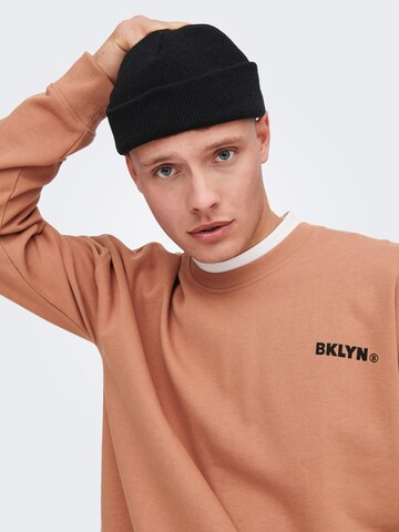 Only & Sons Sweatshirt 'Toby' in Braun