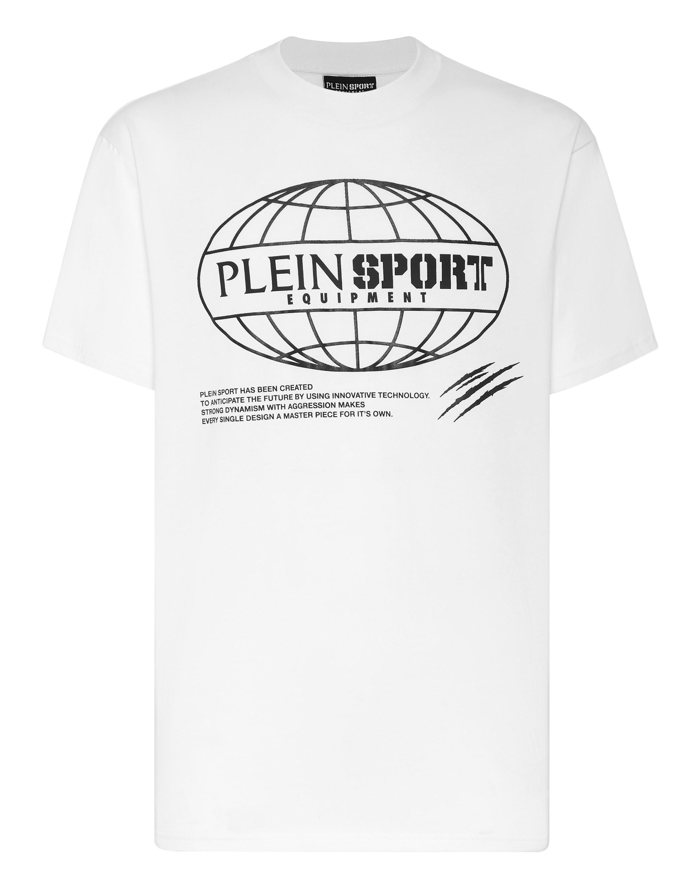 Plein Sport T-Shirt 'Global Express Edition' in Weiß: Vorderseite