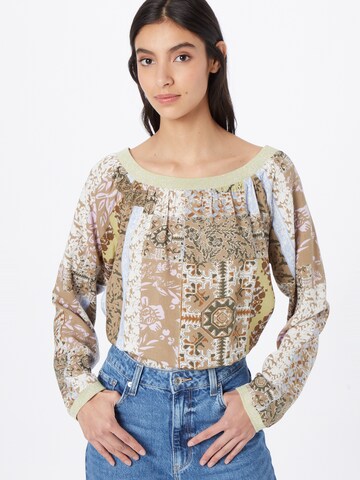 Cream Blouse 'Patsia' in Mixed colors: front