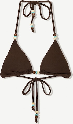 Triangle Hauts de bikini Bershka en marron : devant