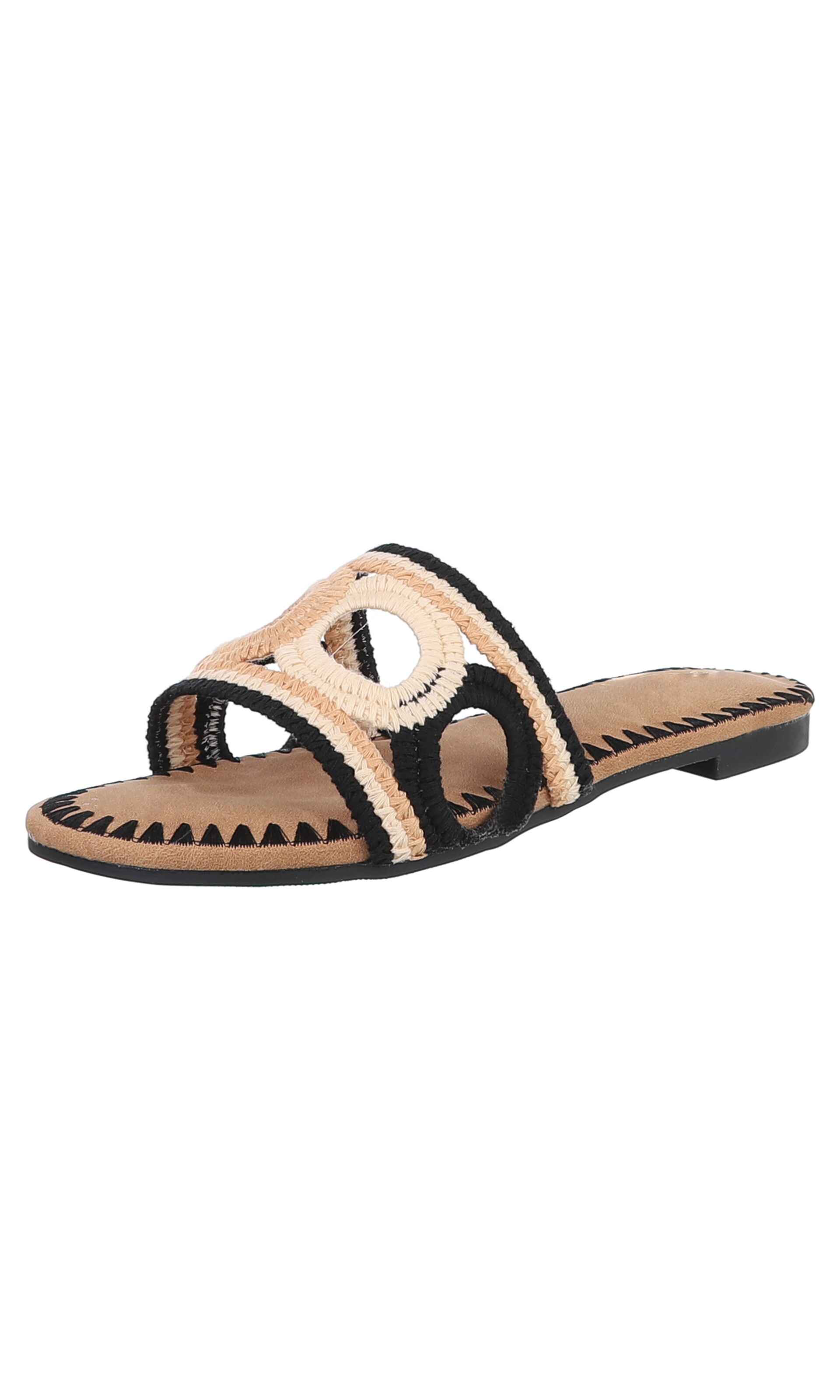 Ital-Design Pantolette in Schwarz: Vorderseite