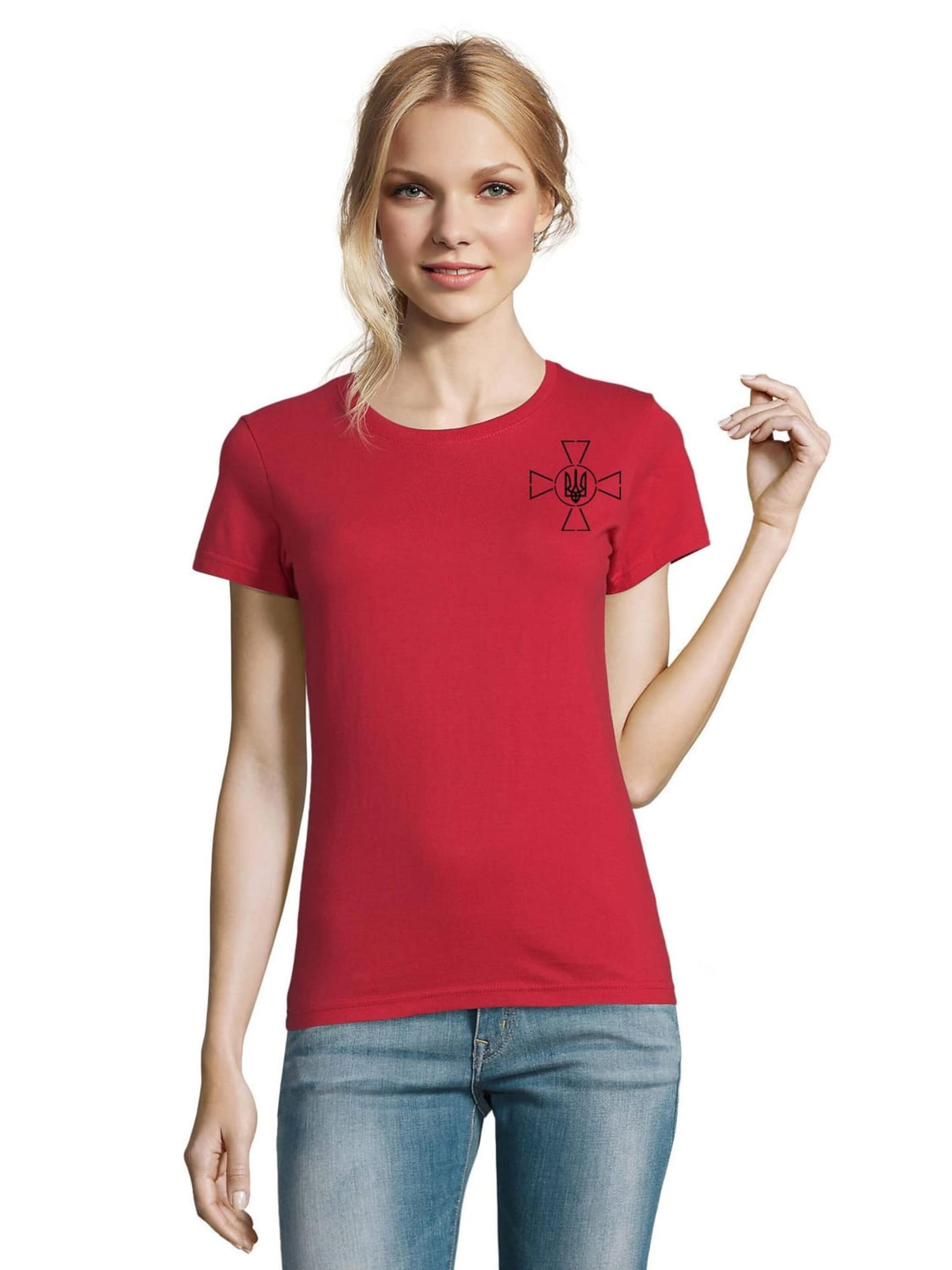 Blondie & Brownie Shirt 'SelenskyjKreuz' in Red: front