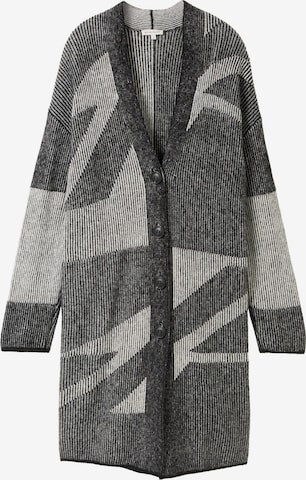 pelēks TOM TAILOR Adīta jaka: no priekšpuses