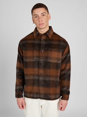 Les Deux Comfort fit Between-Season Jacket 'Jayce' in Brown: front