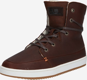 HUB Lace-Up Ankle Boots 'Chess Merlins' in Brown: front