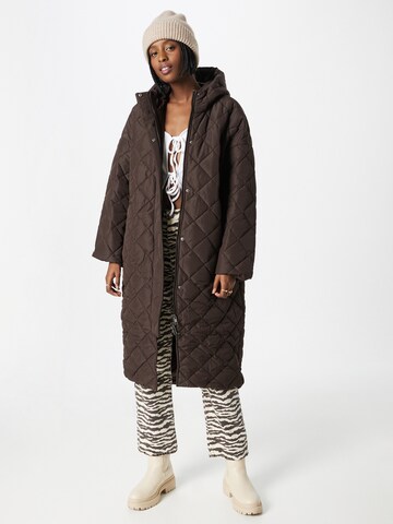 Monki Between-Seasons Coat in Brown