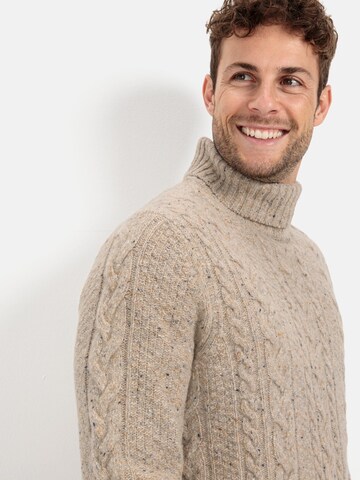 CAMEL ACTIVE Rollkragenpullover aus nachhaltiger Merinowolle in Beige