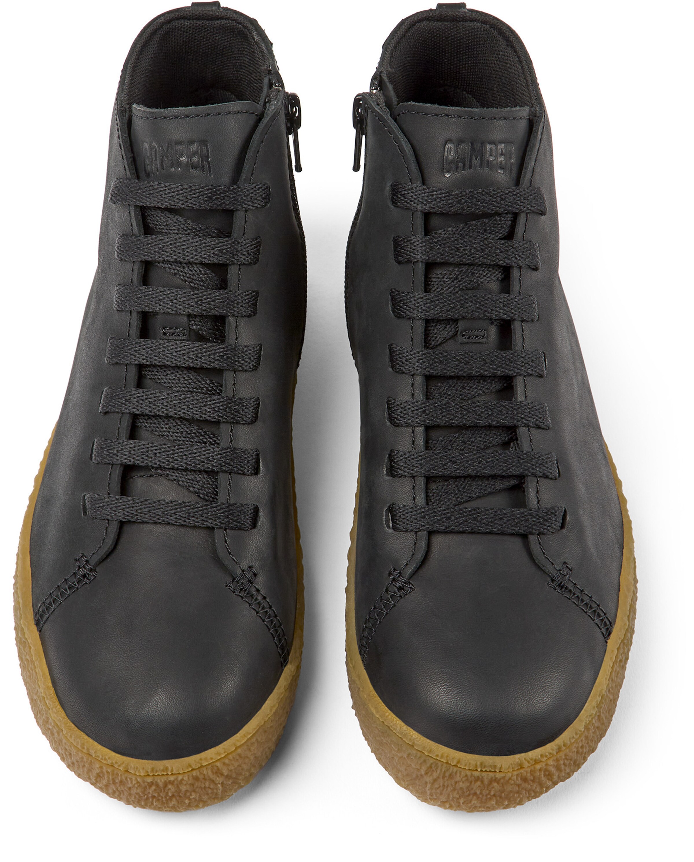 CAMPER Schnürstiefelette 'Peu Terreno' in Schwarz