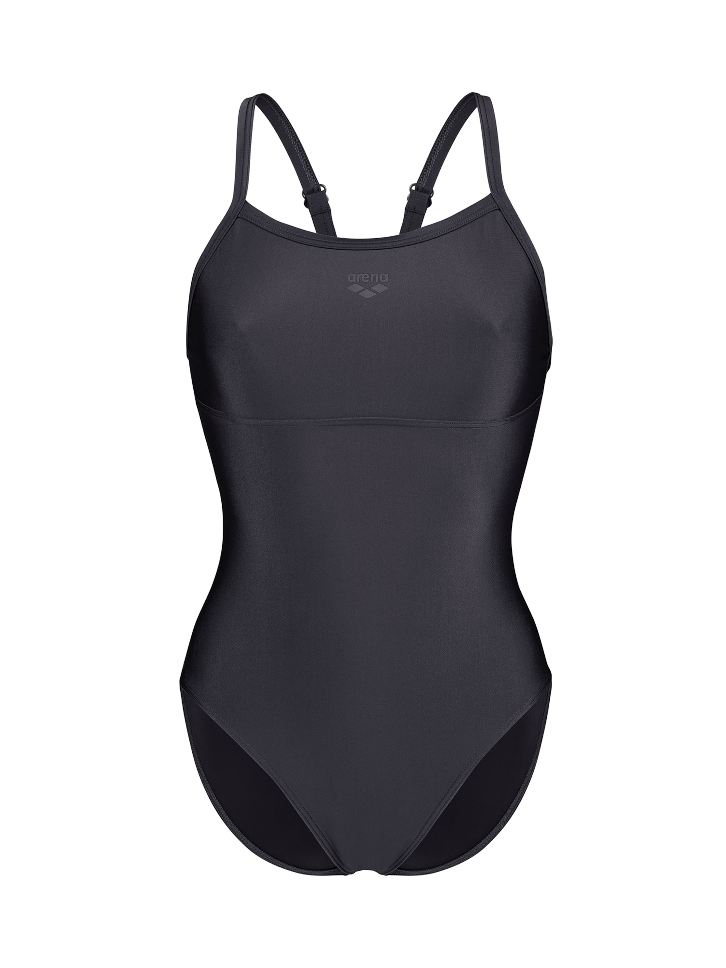 ARENA Bygelfri Sportbaddräkt 'LIGHTDROP' i svart: framsida